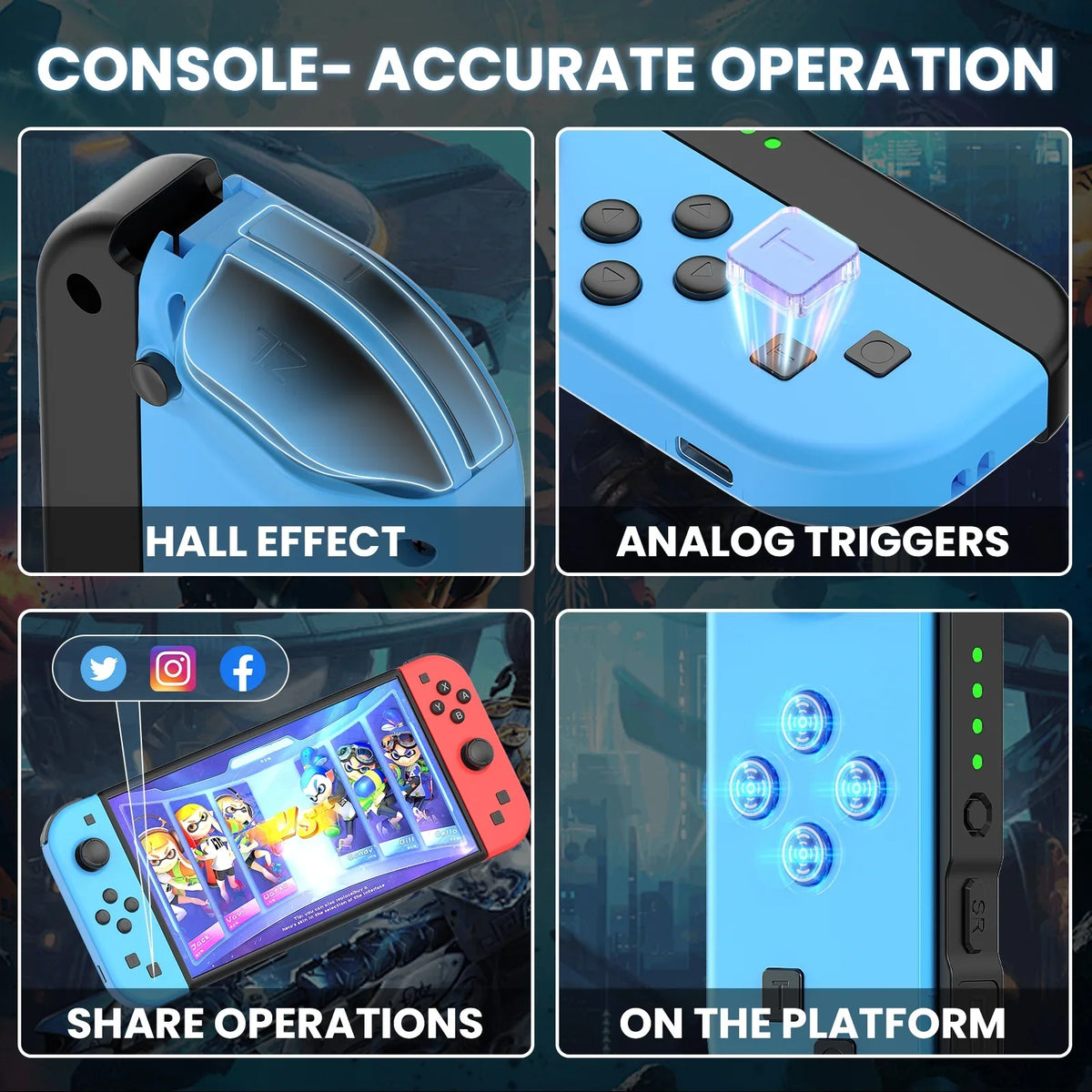 Bonadget Joypad for Nintendo Switch Controller, Wireless Joy-con Controller for Switch/Oled Joy-con Remote Controller with Wake-up Function Support Motion Control/Dual Vibration