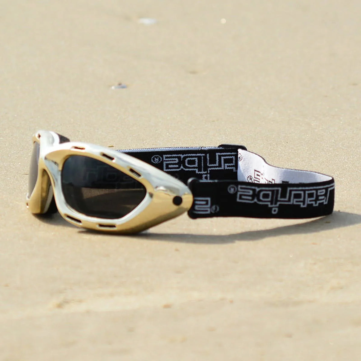 Vented Floating Jet Ski Goggles |  Gold Frame / Smoke Tint Lens | Jettribe Classic Series | Adult Size