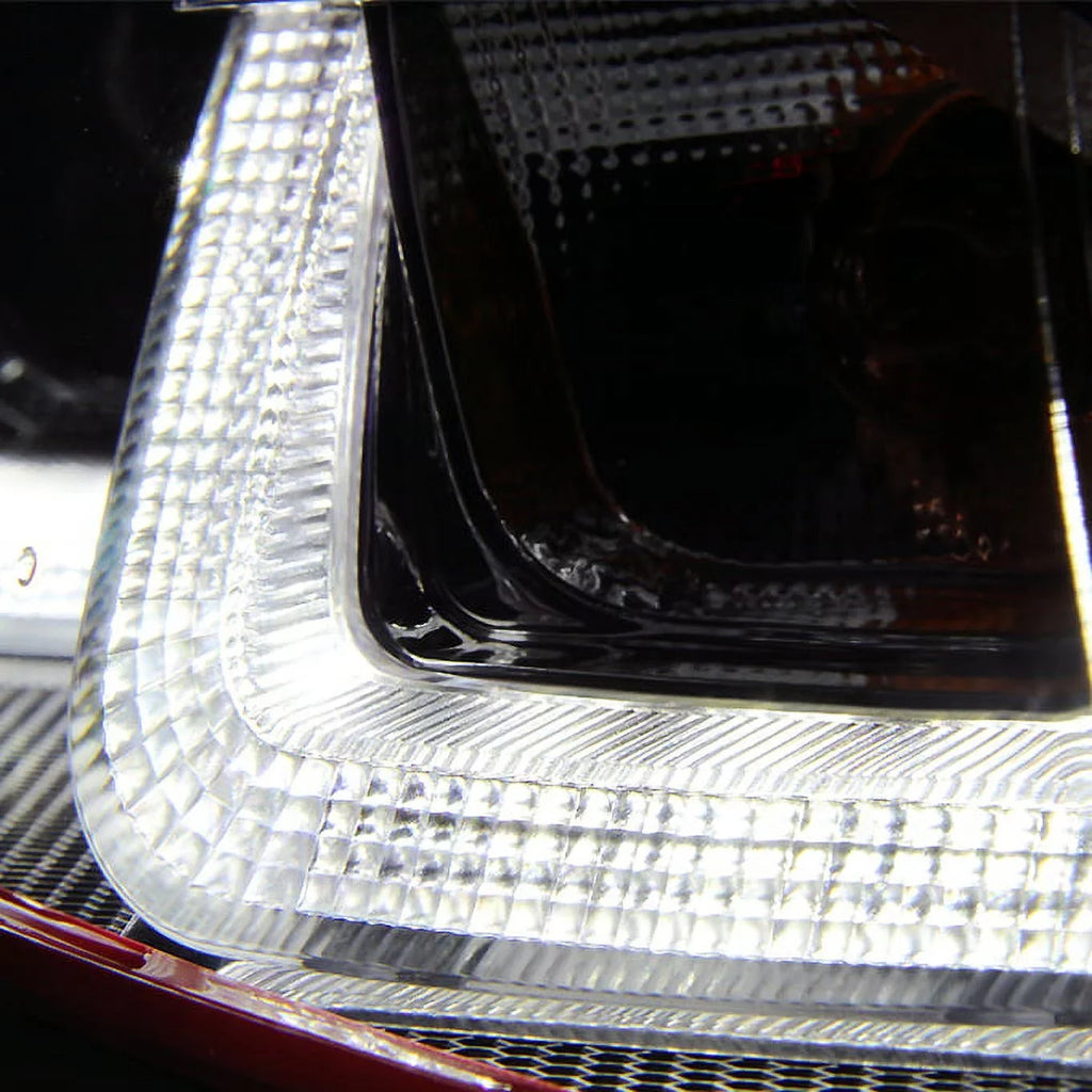 AKKON - For 10-14 VW GOLF GTI [Red Stripe Dual U-Halo] LED Tube Black Bazel Projector Headlight Pair