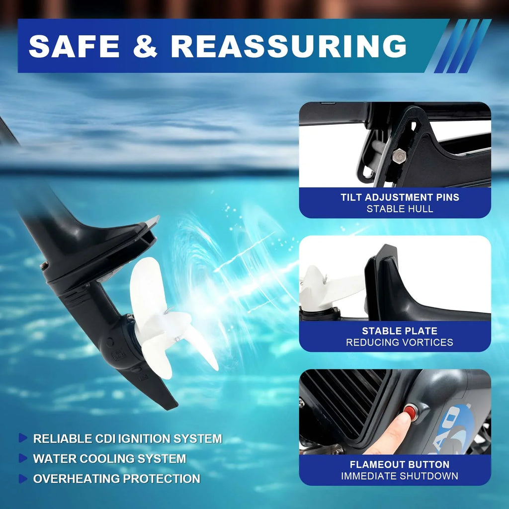 WUZSTAR 2 Stroke 3.5HP Outboard Motor Fishing ship Engine W/CDI moisture Cooling System