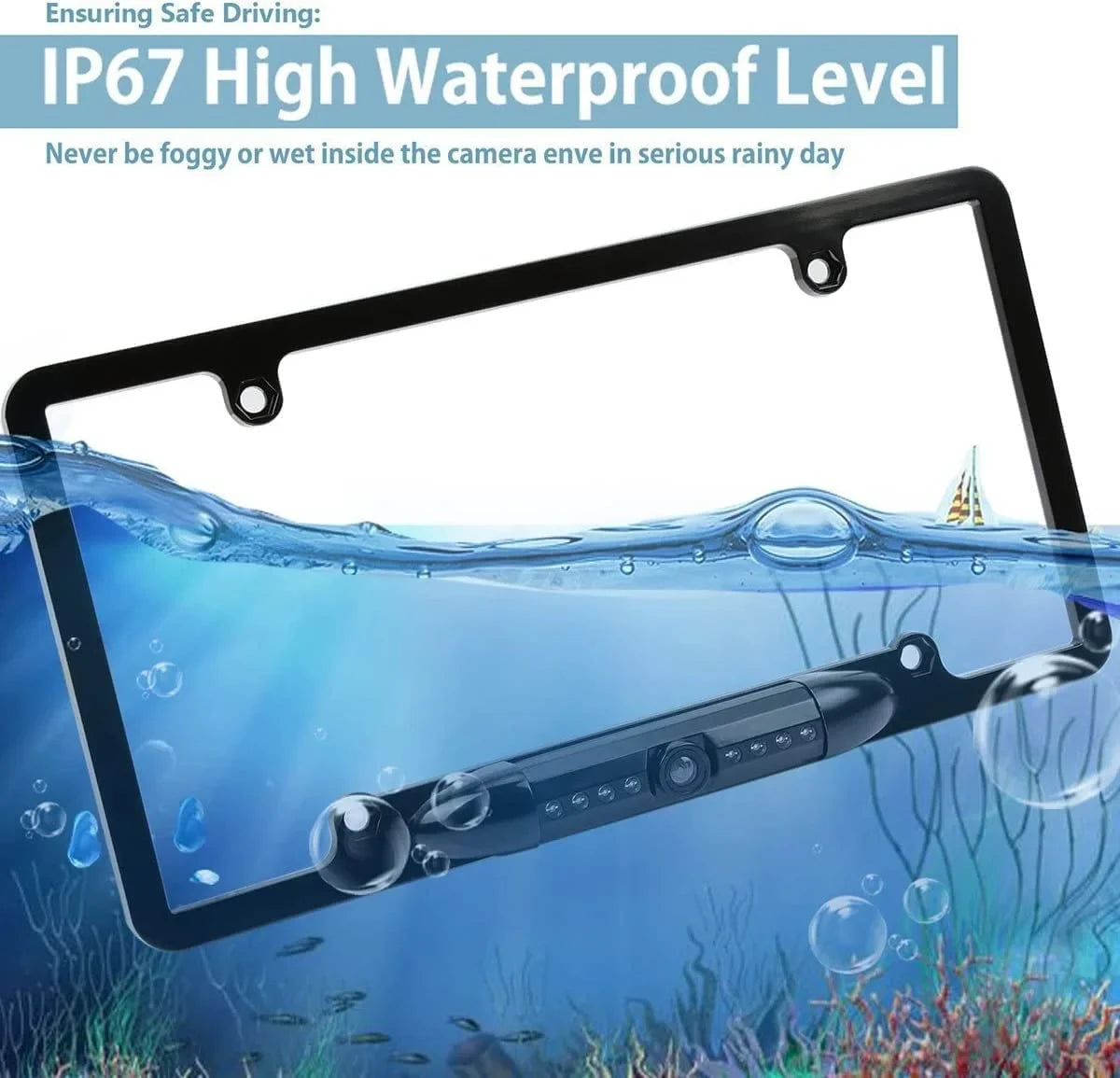CAM108 Backup Camera License Plate HD Night Vision Rear View 170° Angle Waterproof appropriate with Pioneer Car Radio DMH-100BT DMH-WT8600NEX DMH-160BT DMH1770NEX AVH-120BT AVH-210EX AVH-2550NEX