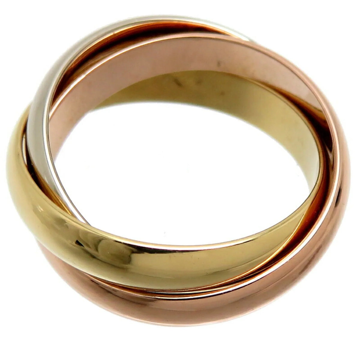 Pre-Owned Cartier #50 Trinity Ladies Ring, 750 Yellow Gold, Size 10 (Good)