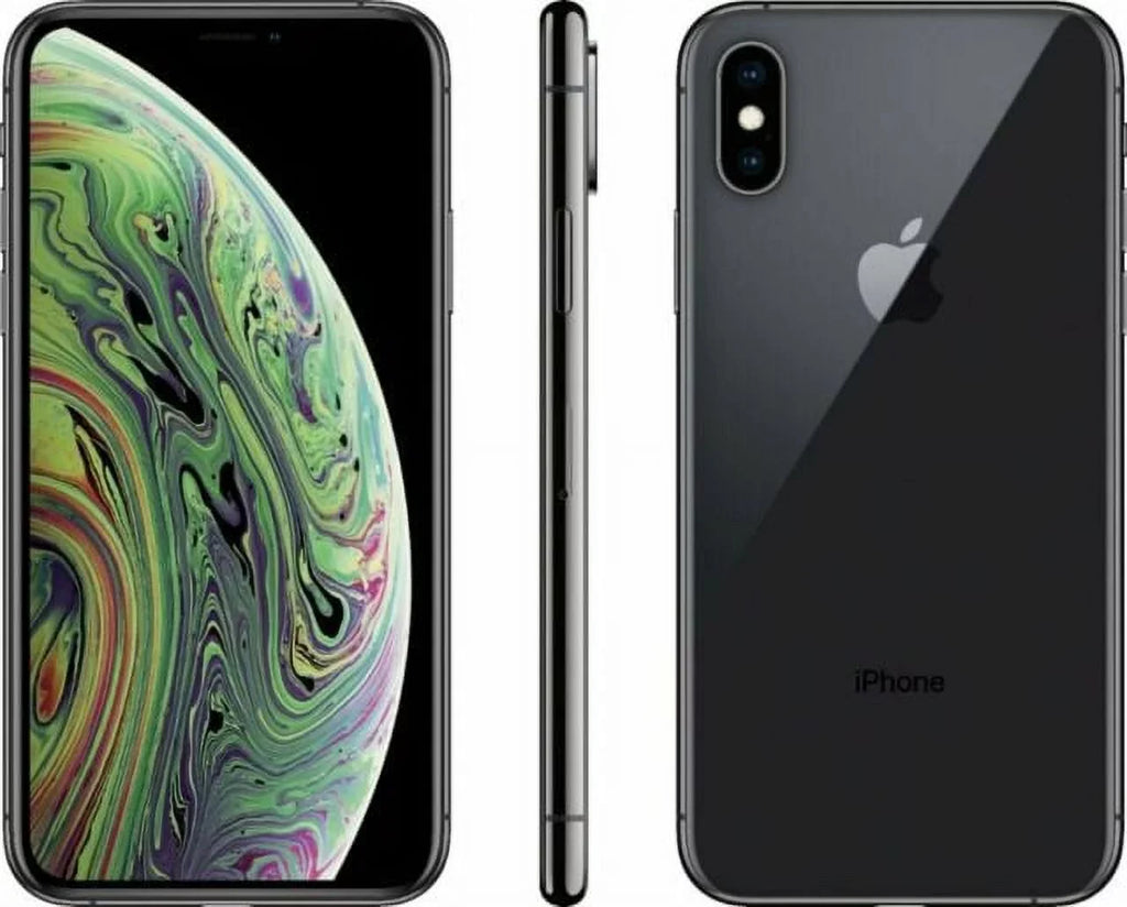 Restored  iPhone XS Max A1921 (Fully Unlocked) 64GB Space Gray (Grade A) w/ Wireless Earbuds (Refurbished)