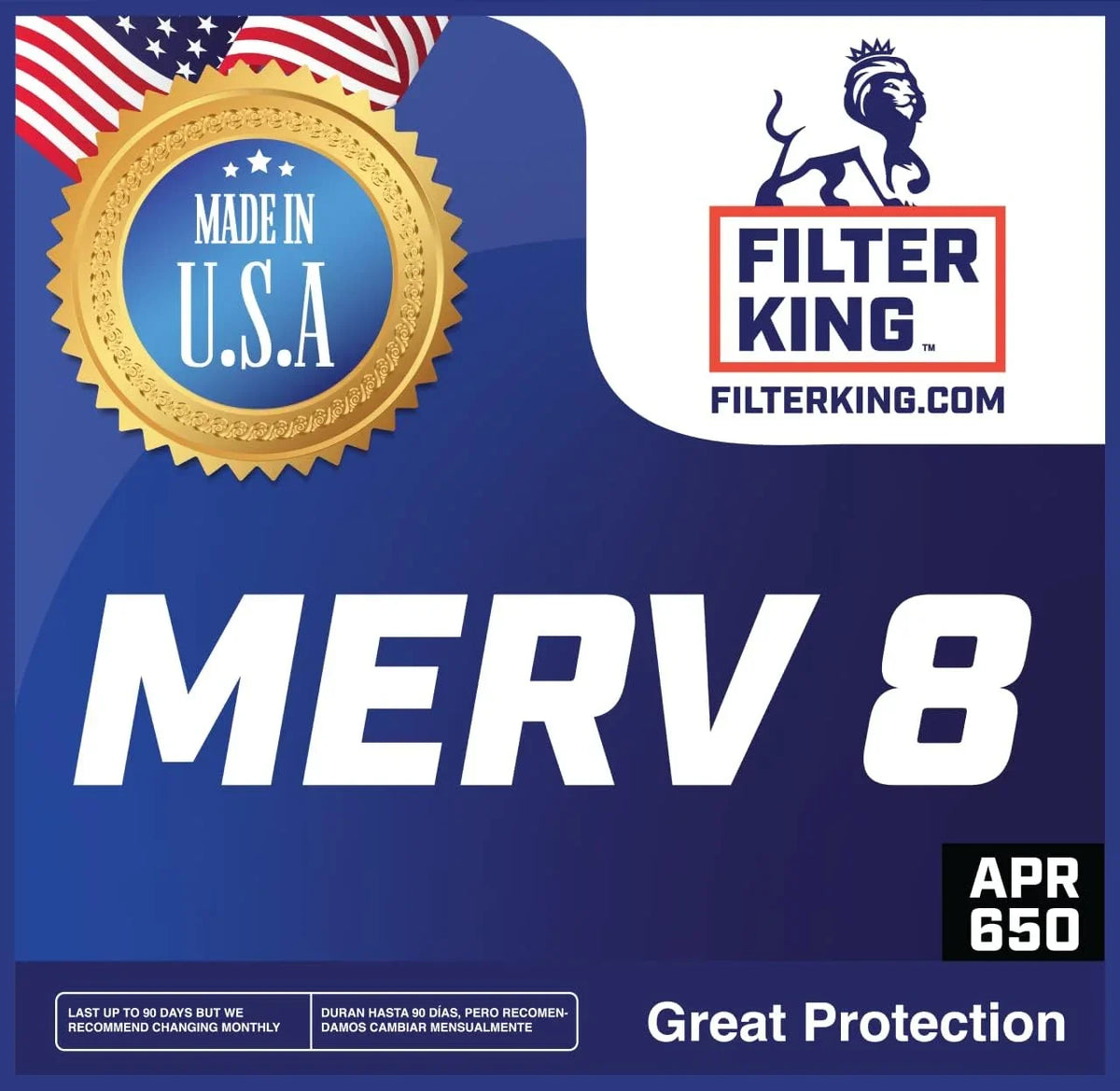 Filter King 4x49.5x1a Air Filter | 4-PACK | MERV 8 HVAC Pleated A/C Furnace Filters | MADE IN USA | Actual Size: 4 x 49.5 x .75"