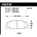 Hawk Performance  Street Front Brake Pads for 1988-1989 Civic SI, 1992-2000 Civic CX & 1988-2000 DX 1998-2000 GX HPS