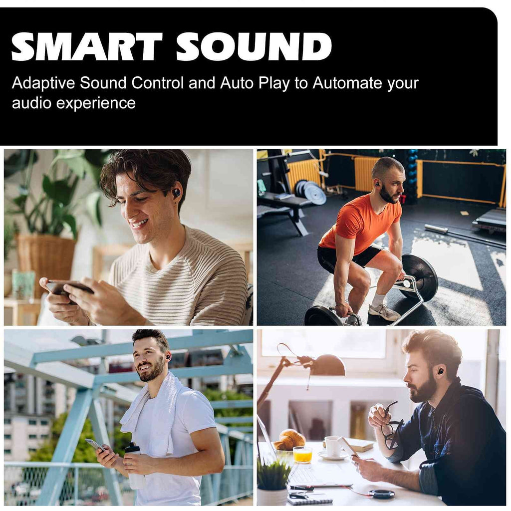 UrbanX True Wireless Bluetooth Earbuds + Charging Case, Black, Dual Connect, IPX5 aqua Resistance, Bluetooth 5.2 Connection, Balanced, Bass Boost matching with  K5 Pro
