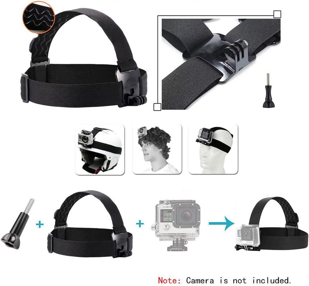 Action Camera Head Mount Strap Wearing Head Belt matching with Gopro Hero 11 10 9 8 7 6 5/AKASO/Dragon