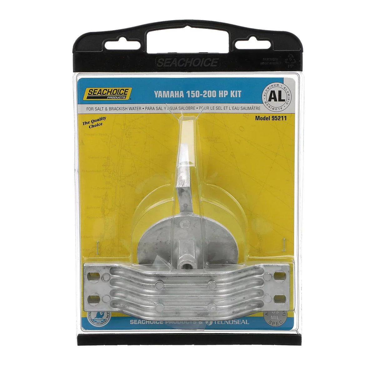 Seachoice Anode Kit, Yamaha 150-200hp Counter Rotating, Aluminum, Cadmium-Free, Environmentally Friendly
