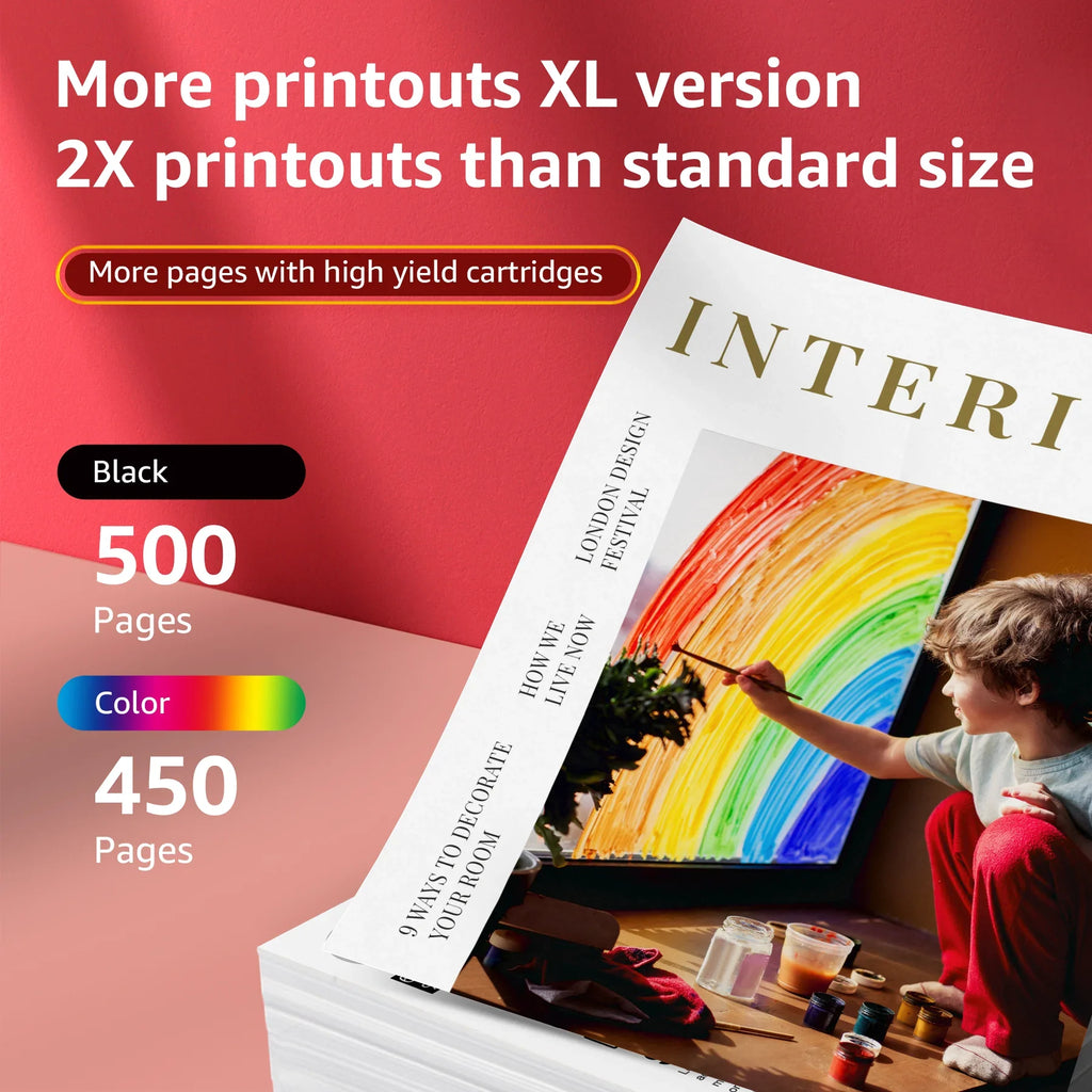 275XL 276XL Ink Cartridge Replacement for  PG-275 CL-276 275 276 Combo XL matching with  PIXMA TS3520 TS3522 TS3500 TR4720 TR4722 TR4700 Printer(1 Black, 1 Color)