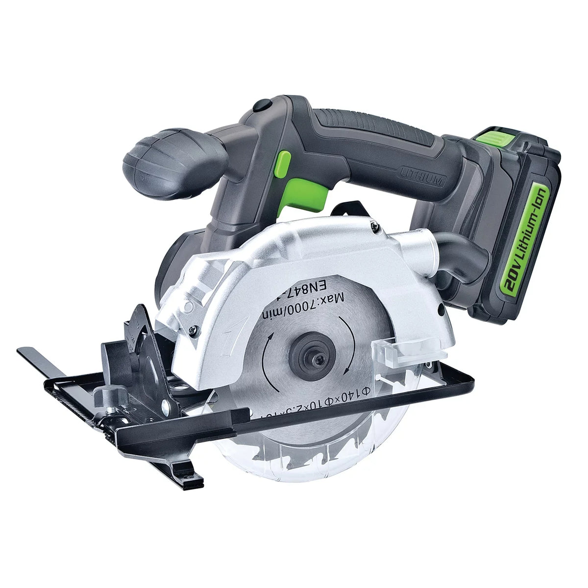 Circular Saw with Charger, Rip Guide, and Blade. Genesis GLCS2055A 20-Volt Li-Ion 5-1/2-In