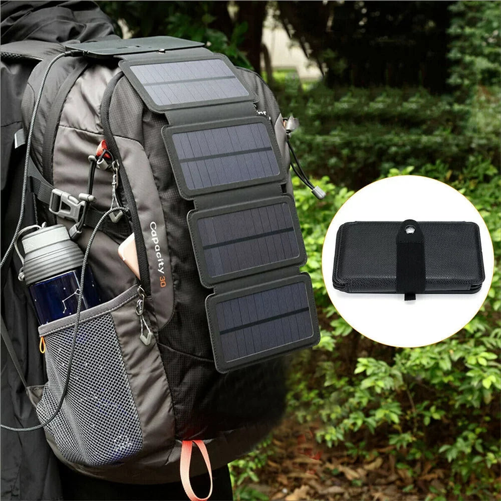 Jahy2Tech 4-Panel 7.2W Portable Solar Charger Power Bank Wireless Phone Charger appropriate with iPhone, Android