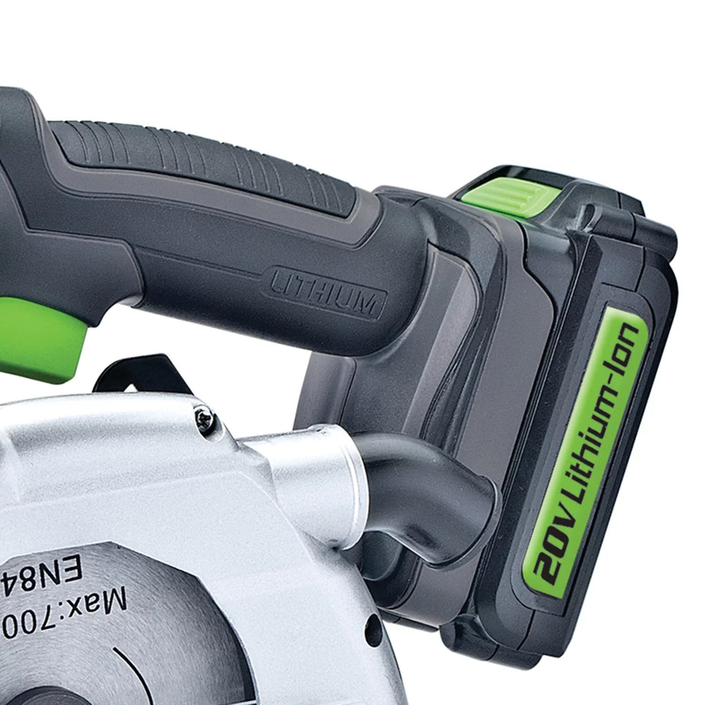 Circular Saw with Charger, Rip Guide, and Blade. Genesis GLCS2055A 20-Volt Li-Ion 5-1/2-In