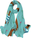 Hyjoy Blue Dachshund Long Silk Neck Scarf Lightweight Shawl Wrap Scarves for Women Girls