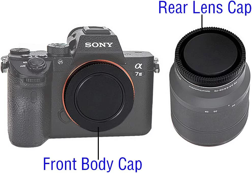 Rear Lens Caps & Camera Body Cap wrap Fit for  E-Mount NEX Cameras A7 IV A7R IV A7 II/III A7R III A9 A7 A7R A7S