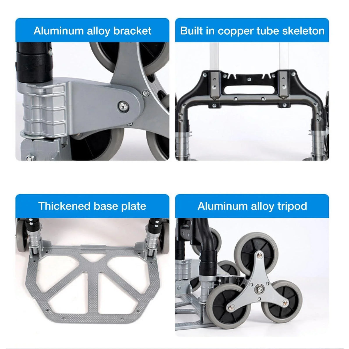 TOPATY Moving Dolly For Stairs | Heavy Duty Collapsible Trolley With Wheels | Portable Folding Truck For Luggage, Moving, Travel, Shopping, Workplace, Warehouse Distribution