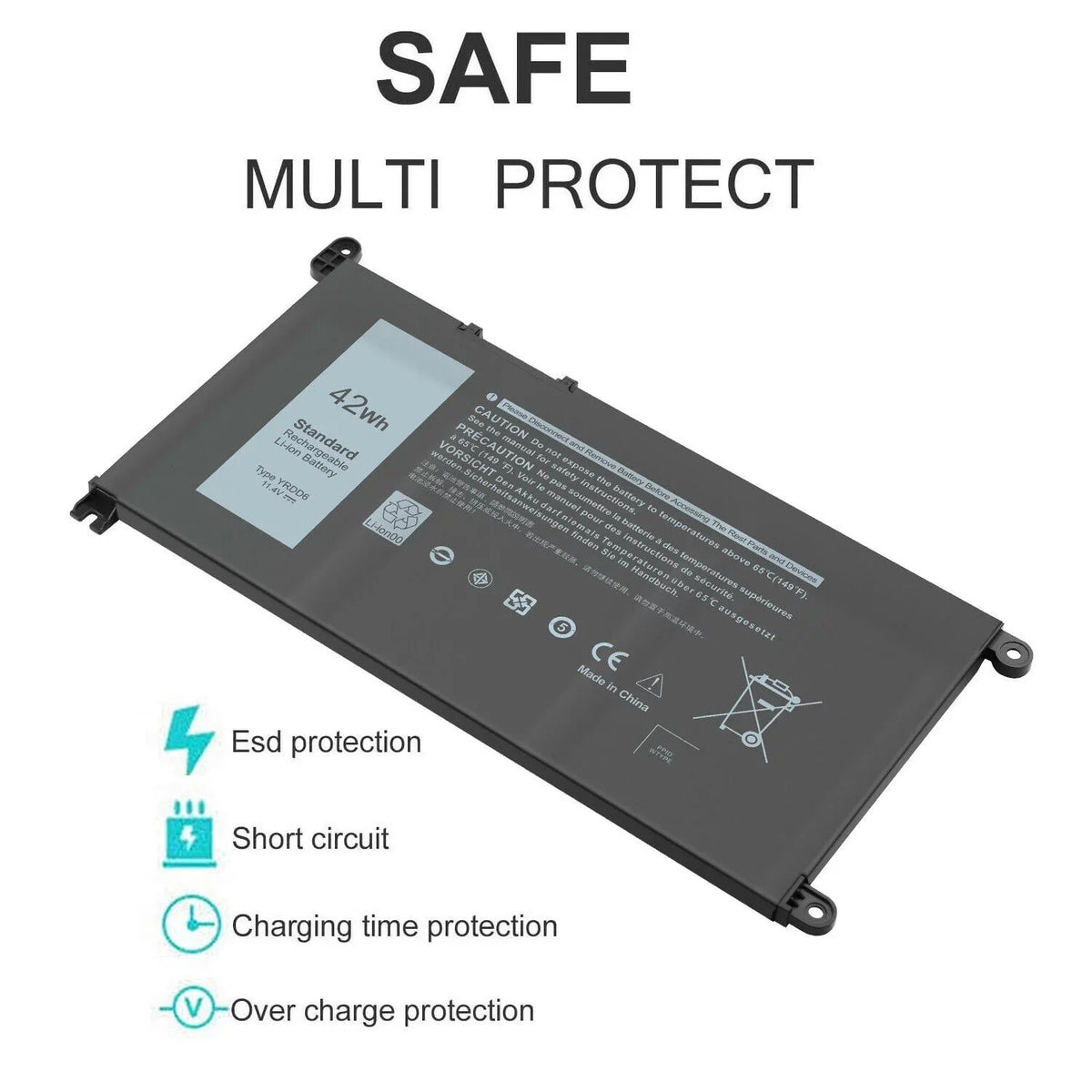Type YRDD6 Battery For  Inspiron 14 5000 2-in-1 5480 5482 series VM732 FAST