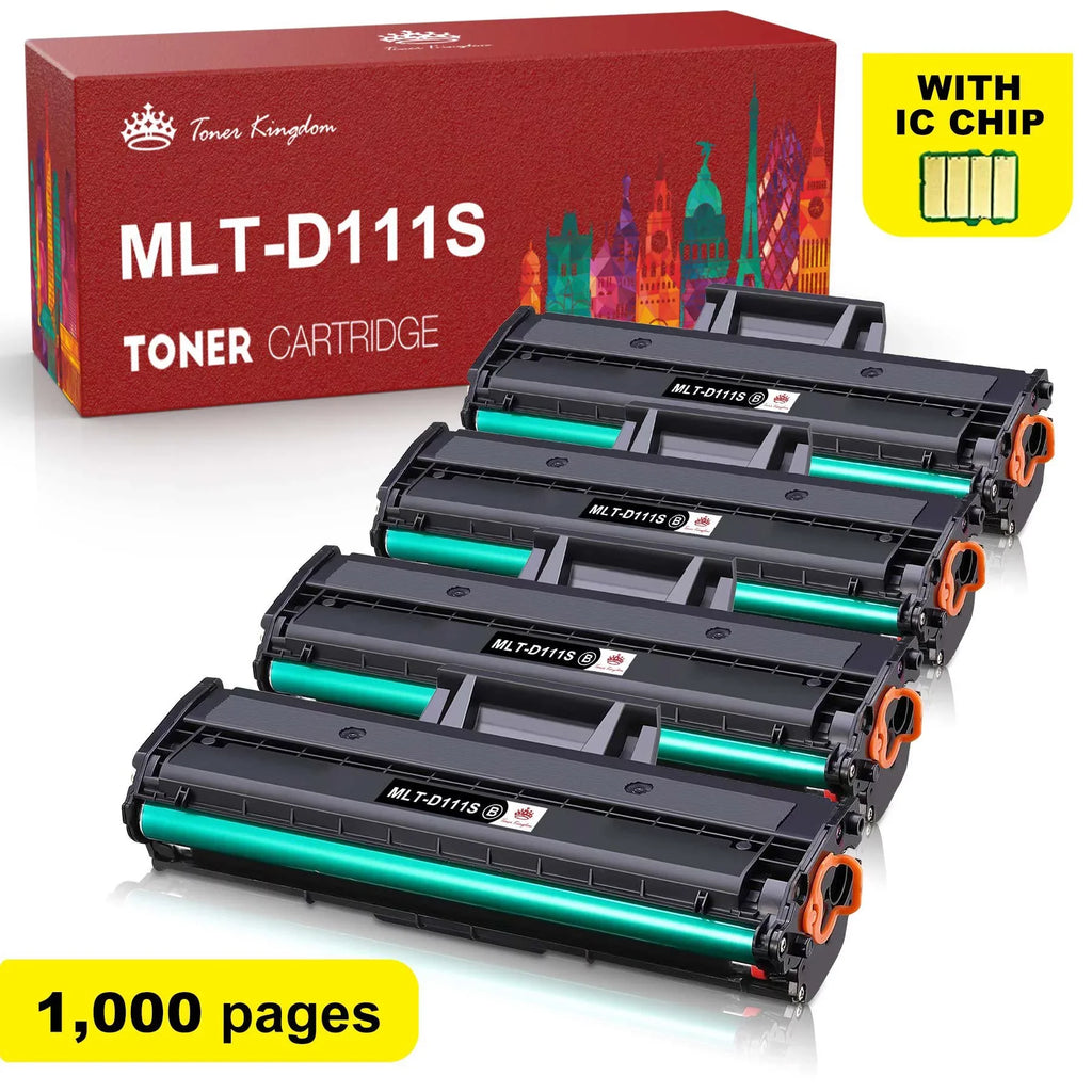 Tonerkingdom 4-Pack matching Toner Replacement for  MLT-D111S 111S Work with  Xpress M2020W M2070FW M2070W Laser Printer Ink (Black)