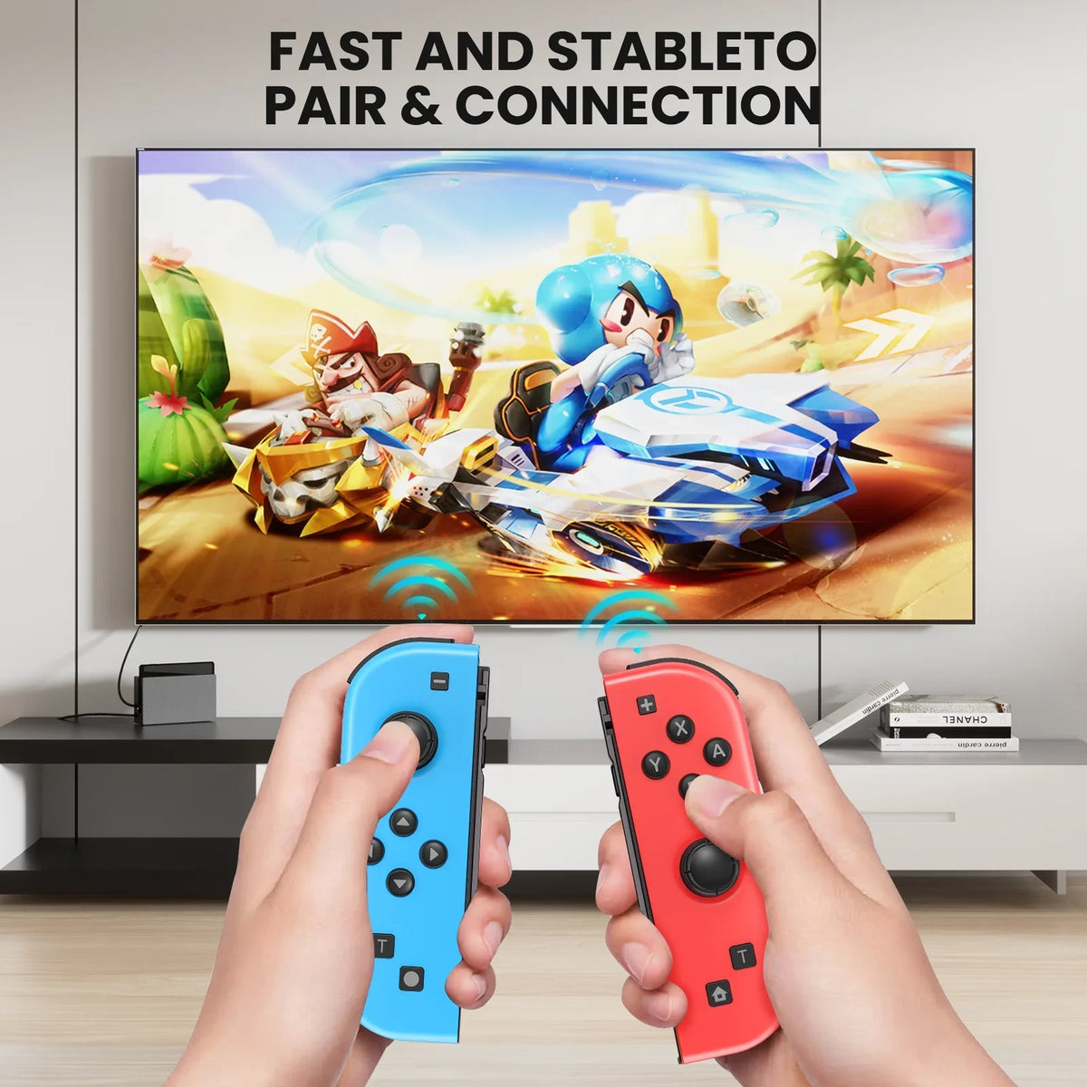 Bonadget Joypad for Nintendo Switch Controller, Wireless Joy-con Controller for Switch/Oled Joy-con Remote Controller with Wake-up Function Support Motion Control/Dual Vibration