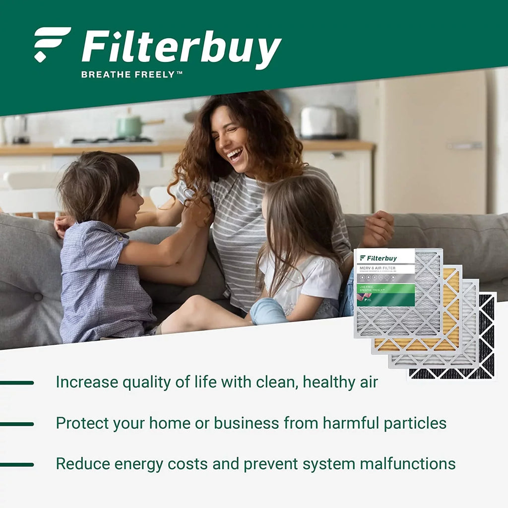 Filterbuy 8x20x4 MERV 8 Pleated HVAC AC Furnace Air Filters (4-Pack)
