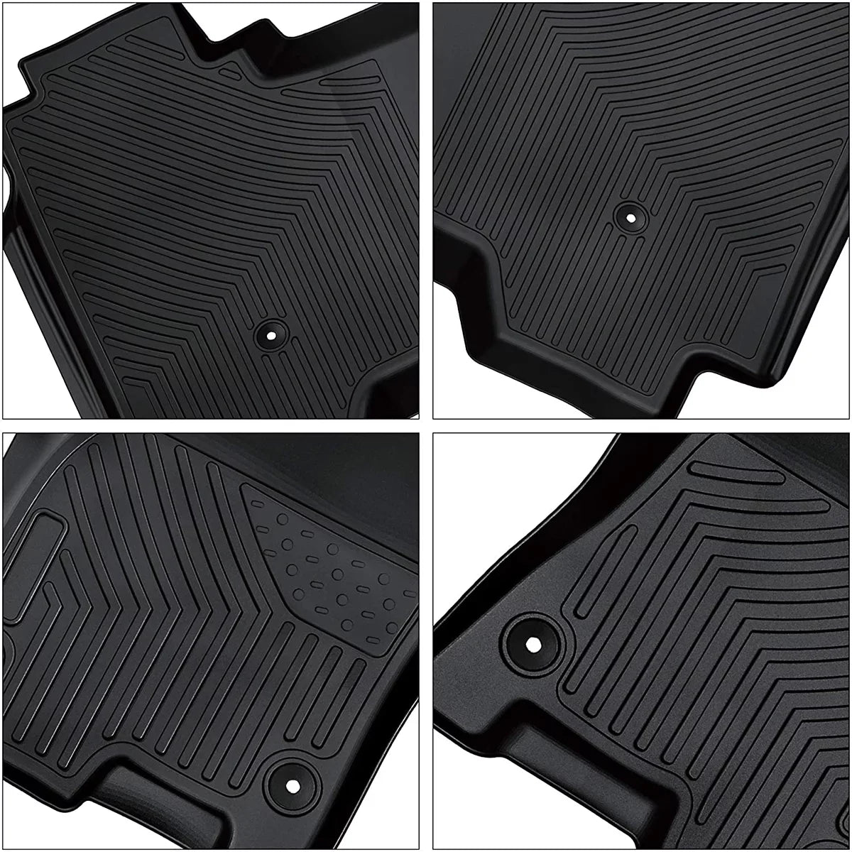 Ledkingdomus TPE Rubber Front and Rear Floor Mats Set for 2019 2020 2021 2022 2023 2024 Dodge Ram 1500 Crew Cab All-atmospheric conditions