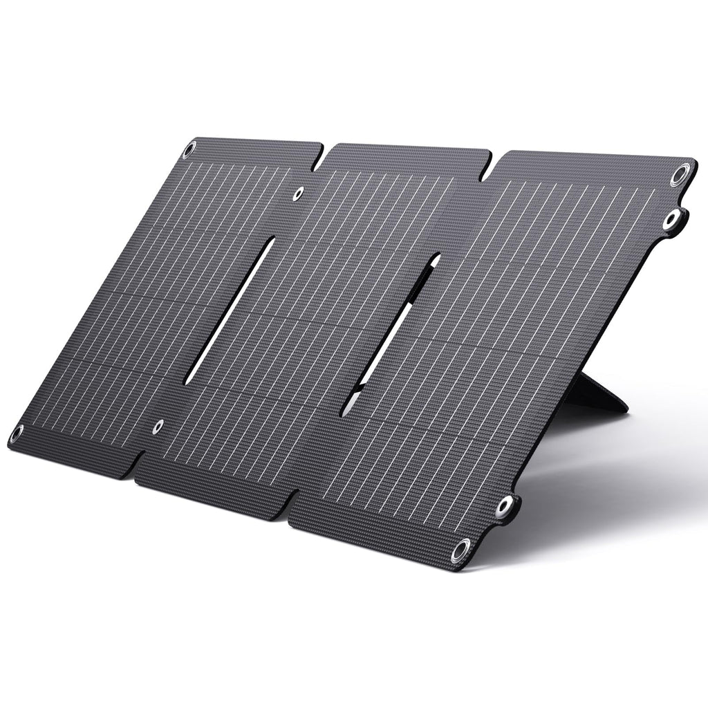 BigBlue 20W ETFE Solar Charger (5V/4A Max) with Kickstand, SolarPowa 20 Portable Solar Panel Charger with USB-A and USB-C, IP65 Waterproof, suitable with iPhone, iPad, ,  etc.