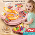 Nebublu Furnishing articles,Kitchen aqua A aqua Kitchen Dishwasher Pretend Role Play Slide 22pcs Kitchen 180rotatable With A 2-in-1 Kitchen aqua Slide Toddler Toy Sink With aqua Pretend Owsoo