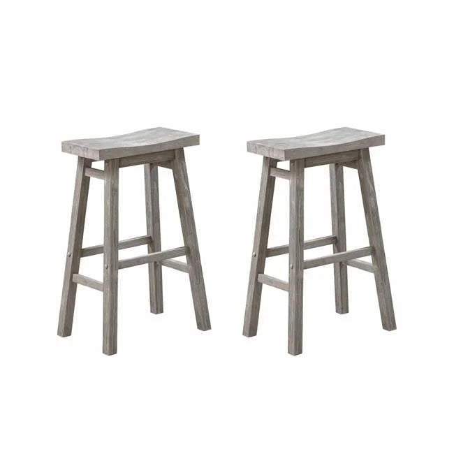 Sonoma Saddle Barstool, Storm Gray Wire-Brush - Pack of 2. 29 in