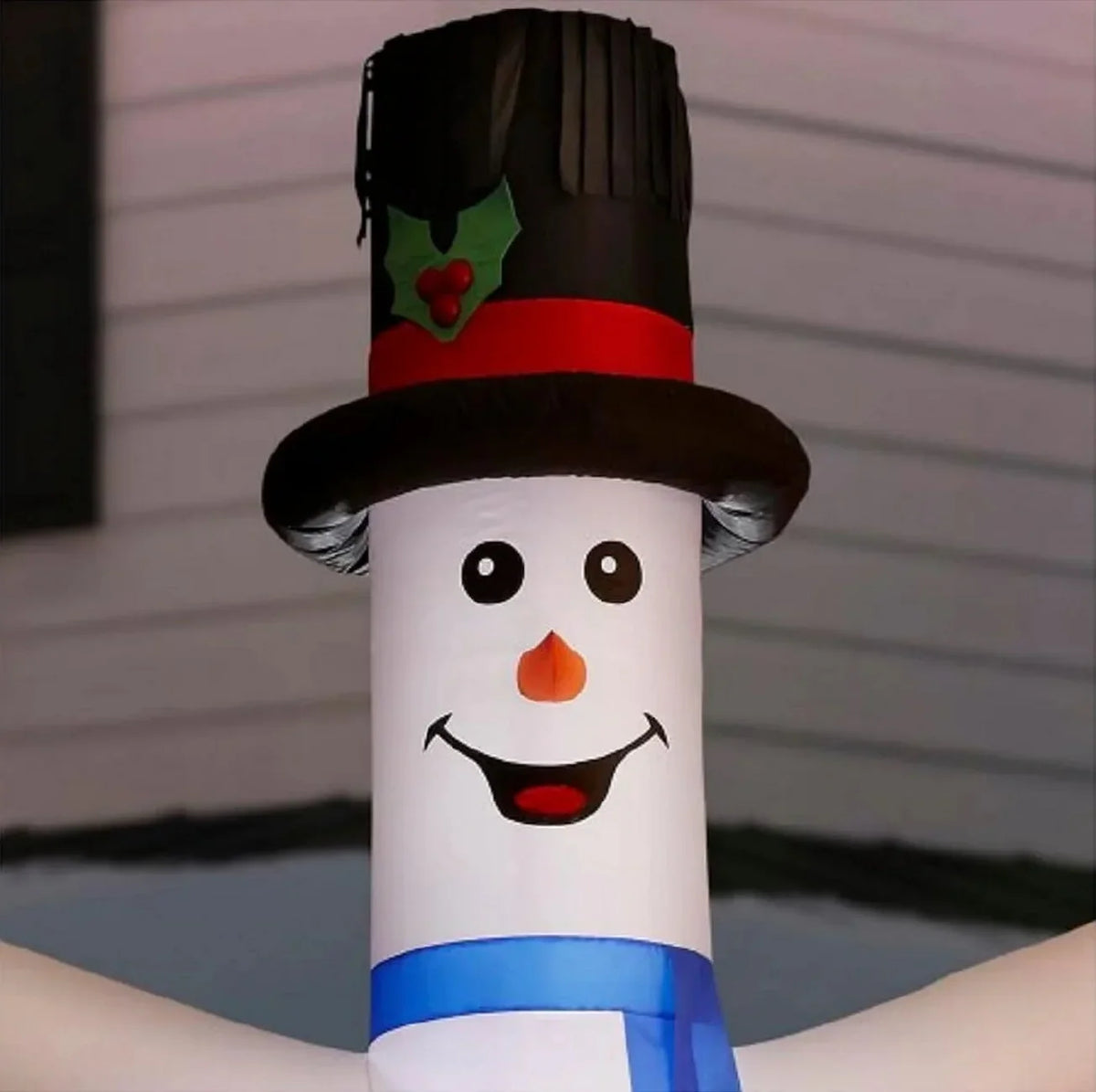 Jolly Jiggler Snowman Inflatable, White Wire. Gemmy 9070602 144 in