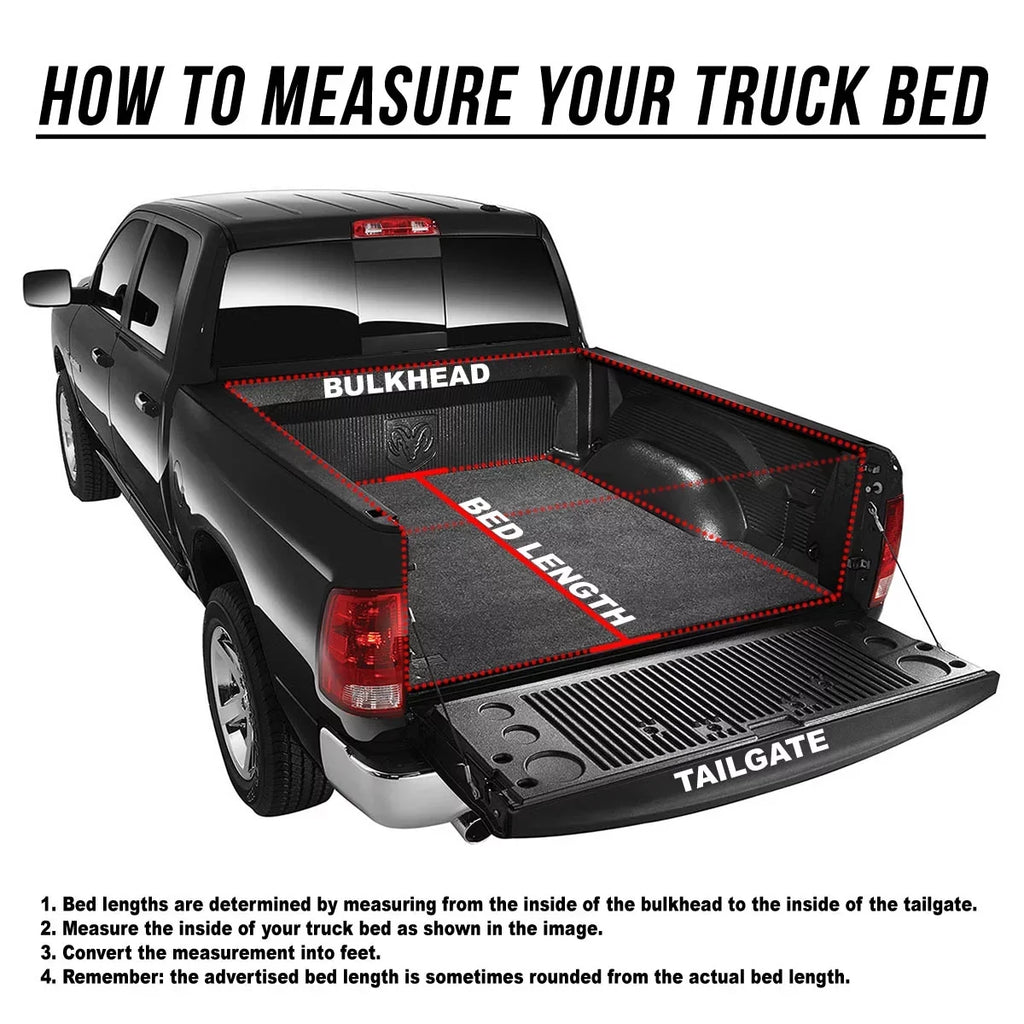 Auto Drive Soft Roll up Truck Bed Tonneau shield Fits 2009-2023 Ram 1500 5.7FT Bed (67.4") w/o RamBox