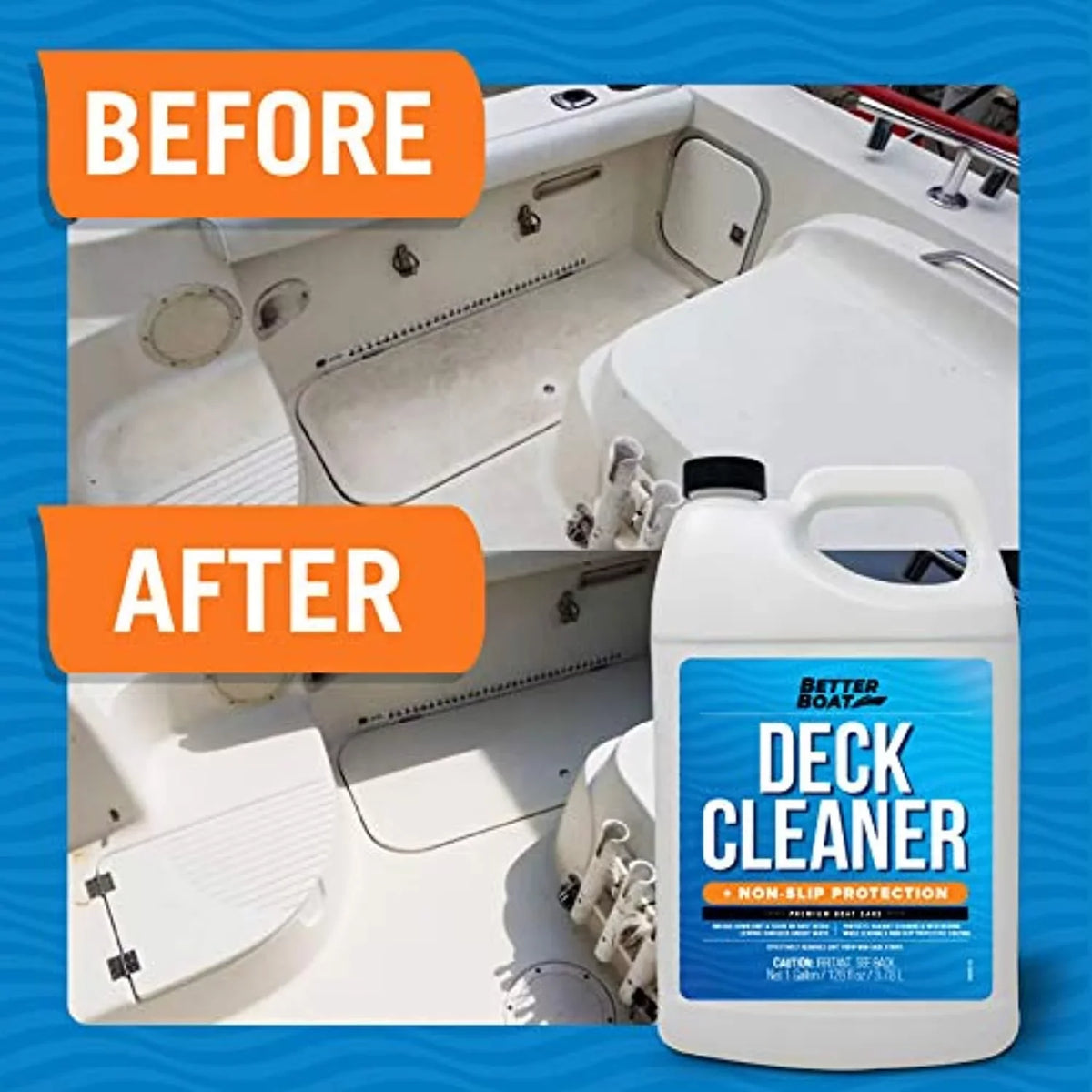 ship Non Skid Cleaner Deck Cleaner for craft Wash Soap Marine Grade Fiberglass Aluminum ship Cleaner to Clean Anti Stick Surface, Plastic, Vinyl Composite Floor & Hull Sealant Cleaning Supplies Gallon