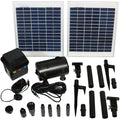 Sunnydaze Solar Pump and Panel Kit with Battery Pack and LED Light - 396 GPH - 120" Lift