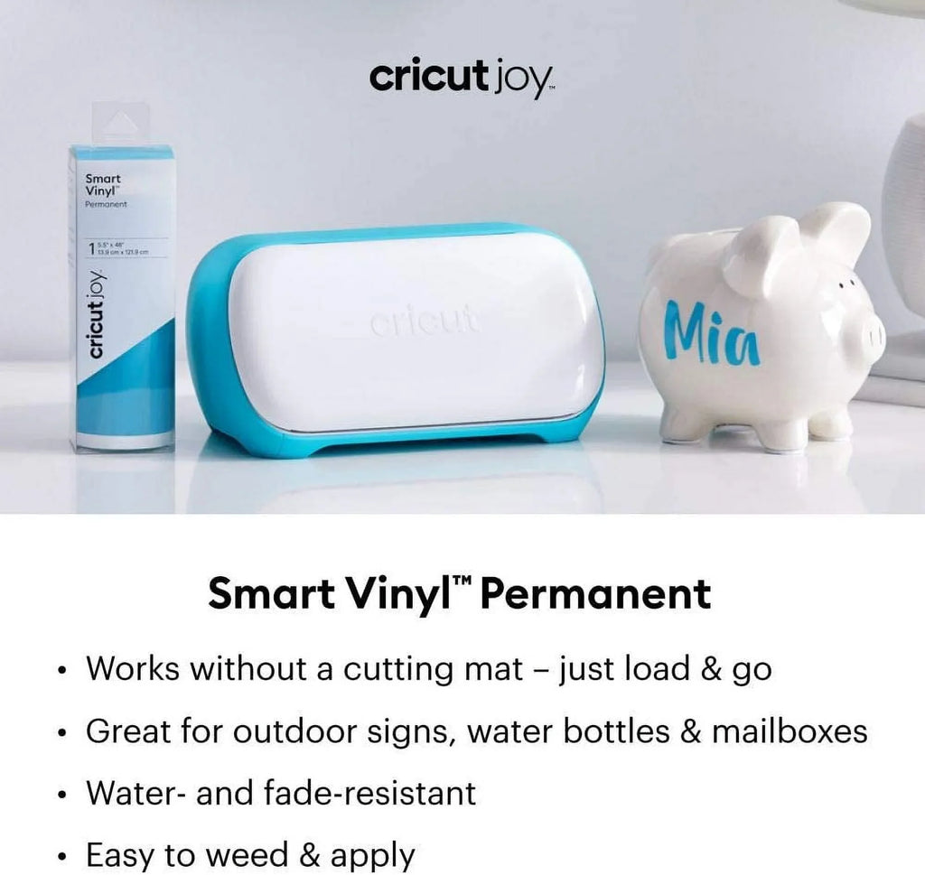Cricut Smart Permanent Vinyl (5.5in x 48in, Shimmer Light Blue) for Joy machine - matless cutting for shapes up to 4ft, & repeated cuts up to 20ft