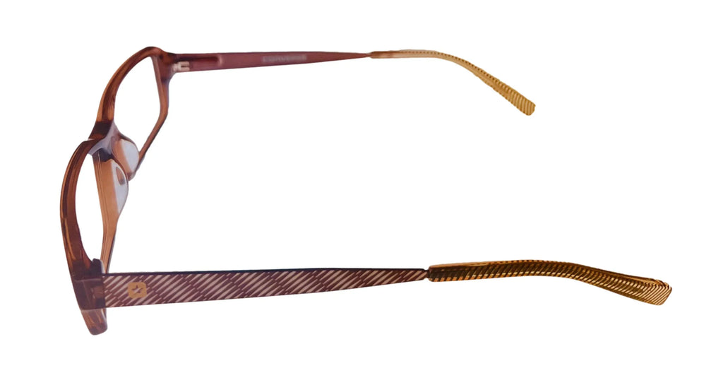 Converse Mens Ophthalmic Eyeglass Soft Rectangle Plastic Frame Digital Brown