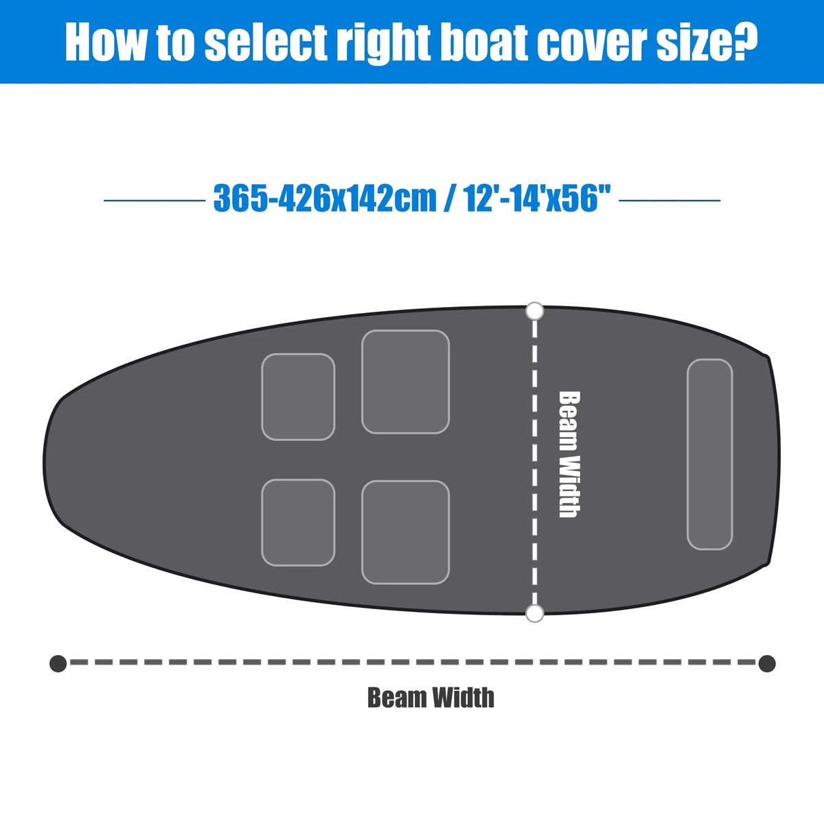 Unique Bargains 1 Set 12"-14"x56" Jon ship wrap 210D Polyester Air Vents Waterproof Sunshine Resist ship protector Gray