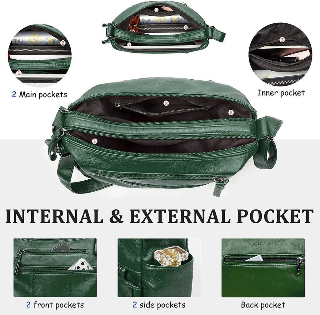 VOLGANIK ROCK Purses for Women Soft PU Leather Shoulder Bag Ladies Crossbody Purse and handbags Lightweight Pocketbook