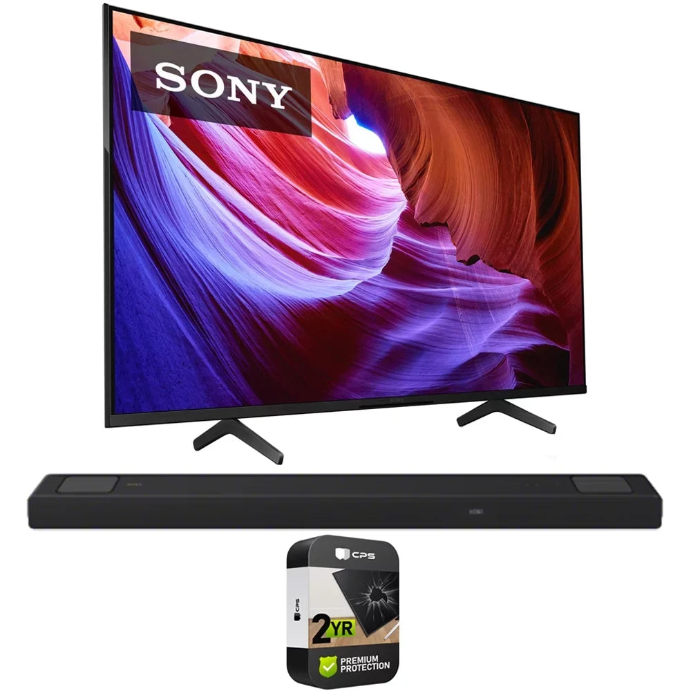 KD65X85K 65 inch X85K 4K HDR LED TV with smart Google TV 2022 Model Bundle with  HT-A5000 450W 5.1.2 ch Dolby Atmos Soundbar and Premium 2 YR CPS Enhanced Protection Pack