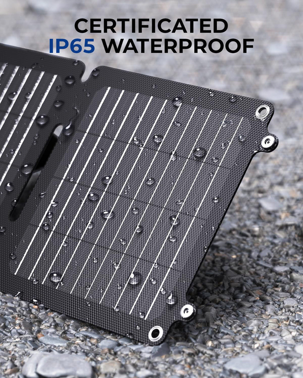 BigBlue 20W ETFE Solar Charger (5V/4A Max) with Kickstand, SolarPowa 20 Portable Solar Panel Charger with USB-A and USB-C, IP65 Waterproof, suitable with iPhone, iPad, ,  etc.