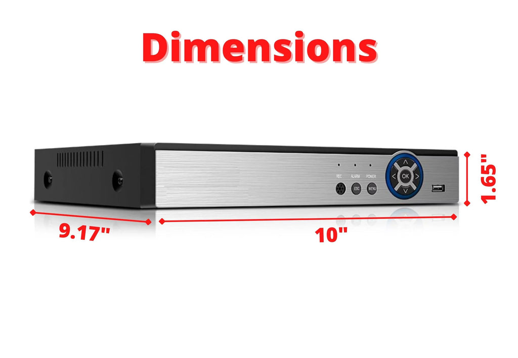 Evertech 16 Channel Hybrid DVR 1080P Security Camera Recorder with 8TB HDD matching with AHD TVI CVI Analog Cameras