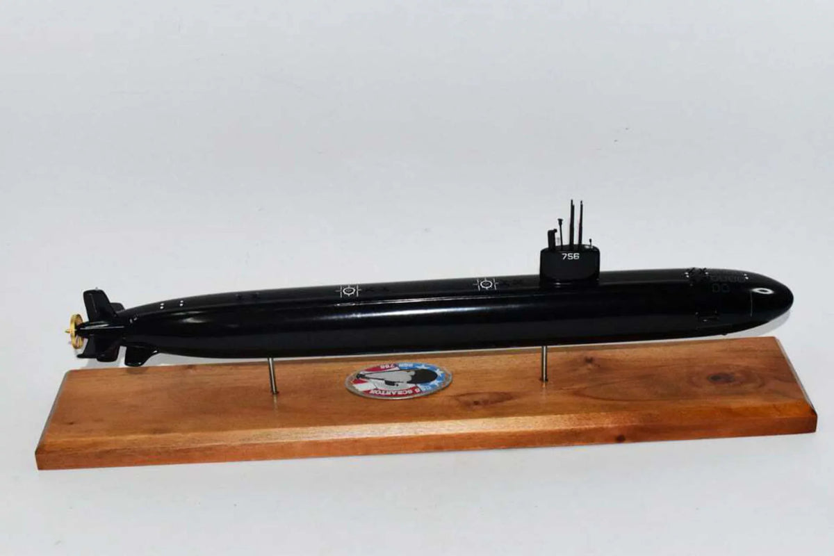 USS Scranton SSN-756 (Black Hull) Submarine Model,Navy,Scale Model,Mahogany,20 inch,LA Class