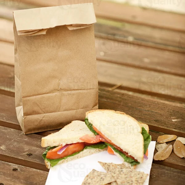 [1500 Count] Mini Brown Kraft Paper Bag (2 lb) Small - Paper Lunch Bags, Small Snacks, Gift Bags, Grocery, Merchandise, Party Bags (4 5/16" x 2 7/16" x 7 7/8") (2 Pound Capacity) by EcoQuality