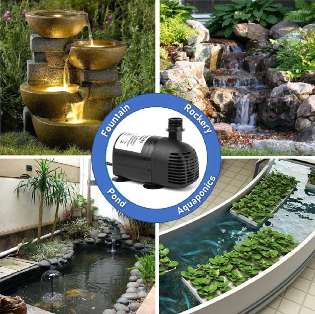 12V - 24V DC Brushless Submersible liquid Pump, 410GPH, for Solar Fountain, Fish Pond, and Aquarium 410GpH 1 Pack