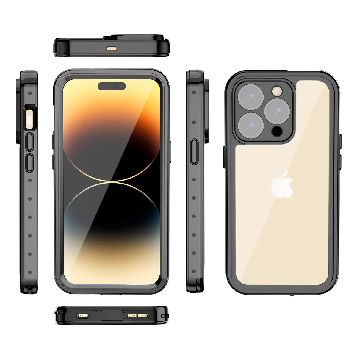 SaniMore for iPhone 14 Pro Max 6.7" 2022 Case with Built-in Screen Protector Dustproof Strong Drop immune Full Body Protective Waterproof wrap for iPhone 14 Por Max 6.7 2022, Clear